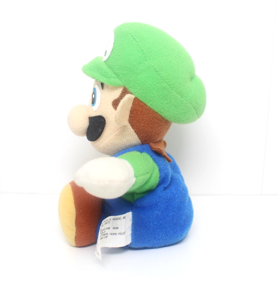 Vintage Nintendo 64 Luigi Beanbag Plush Doll + Hang & Tush Tag (BD&A, 1997)