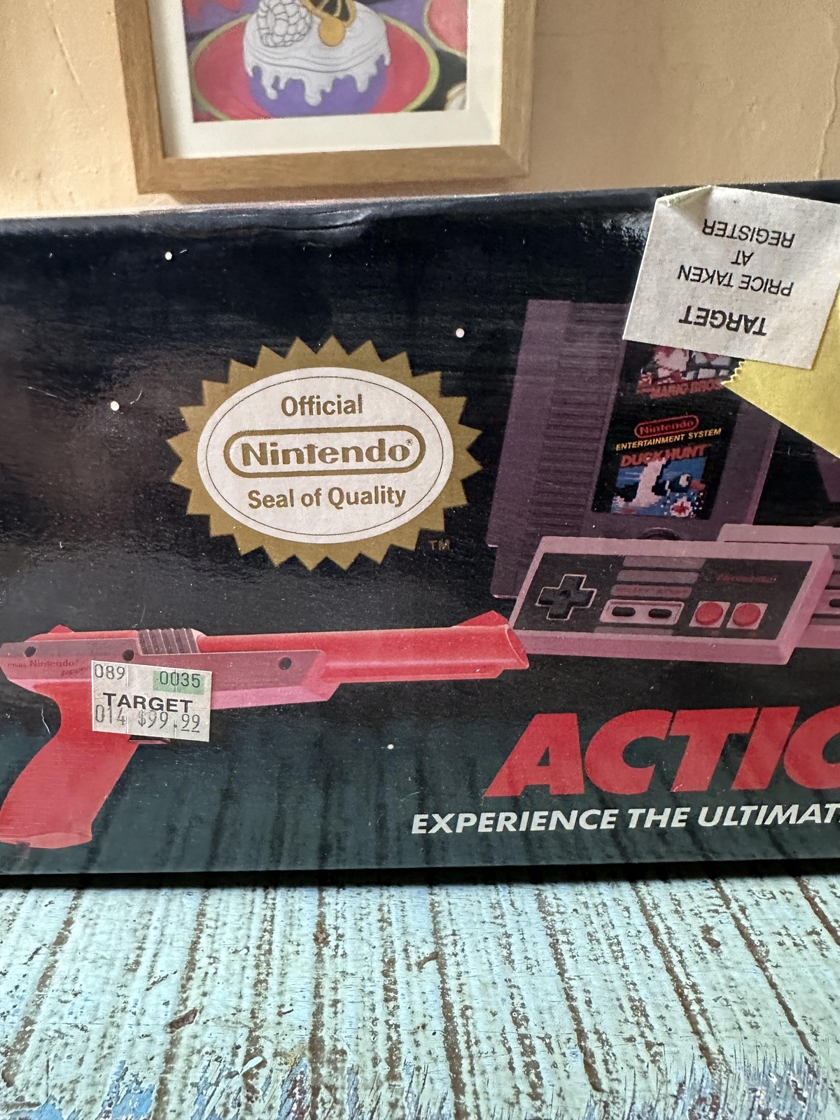 Vintage Nintendo NES Action Set Original Box Only Styrofoam Inserts Manuals