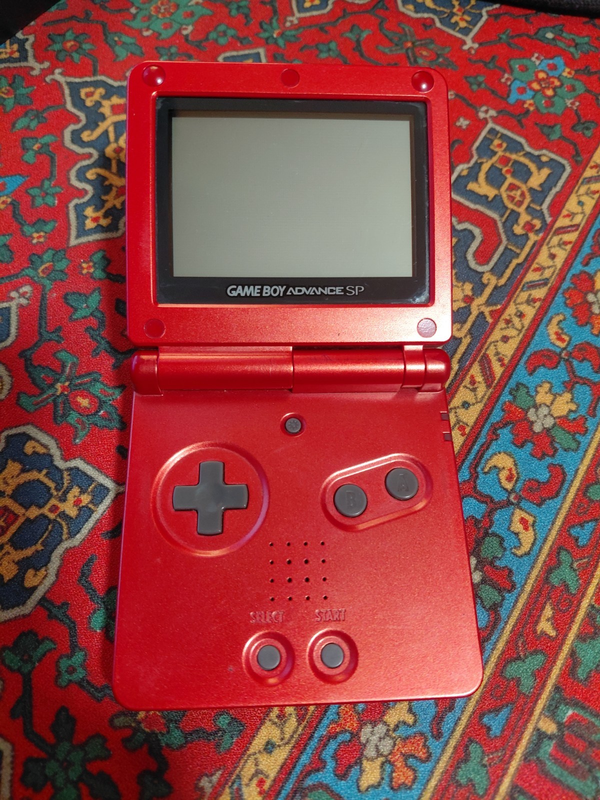 Flame Red Game Boy Advance SP AGS – 001 + Games Pokemon Super Mario Nintendo LOT