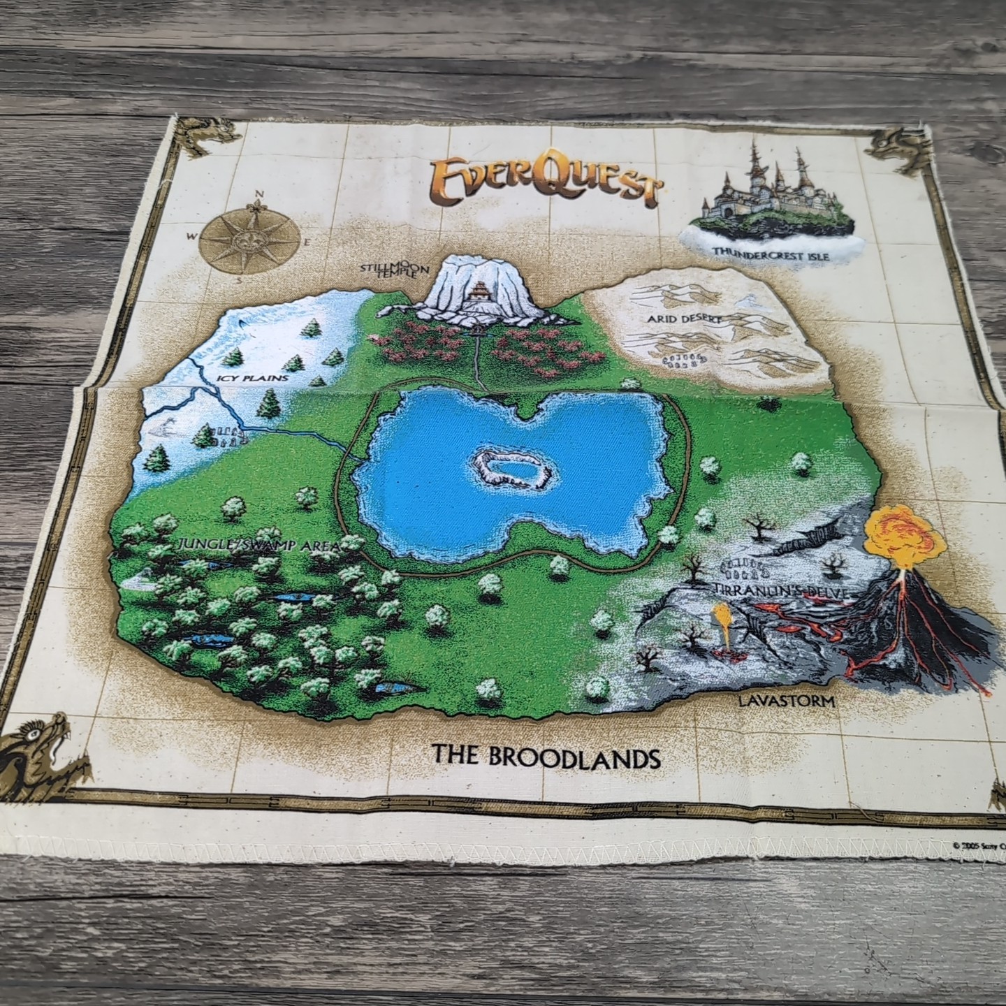 VTG EverQuest: Dragons of Norrath Collector’s Canvas Cloth Map 14″ Rare!