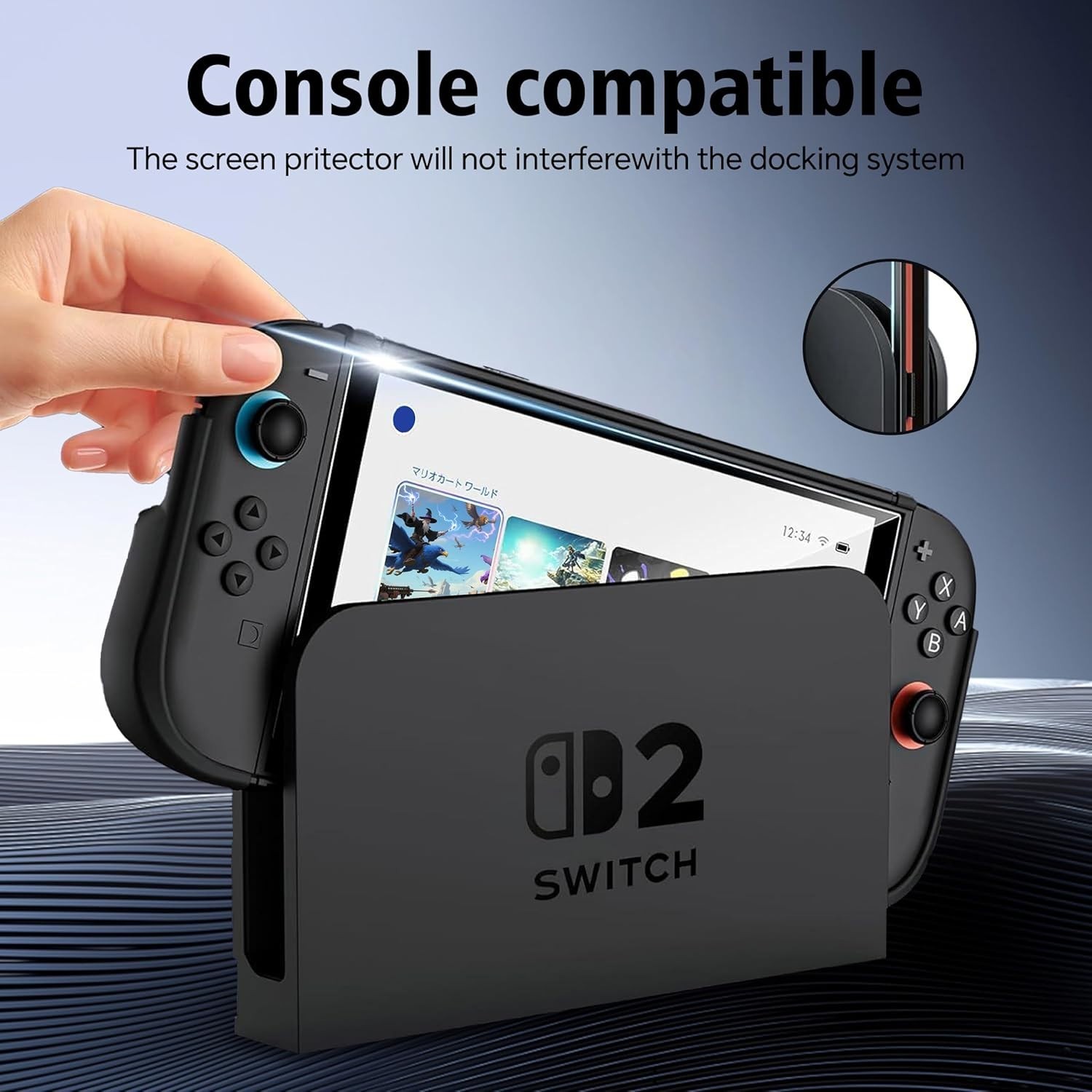 Screen Protector for Nintendo Switch 2 (2025) Tempered Glass 9HD Film Auto Align