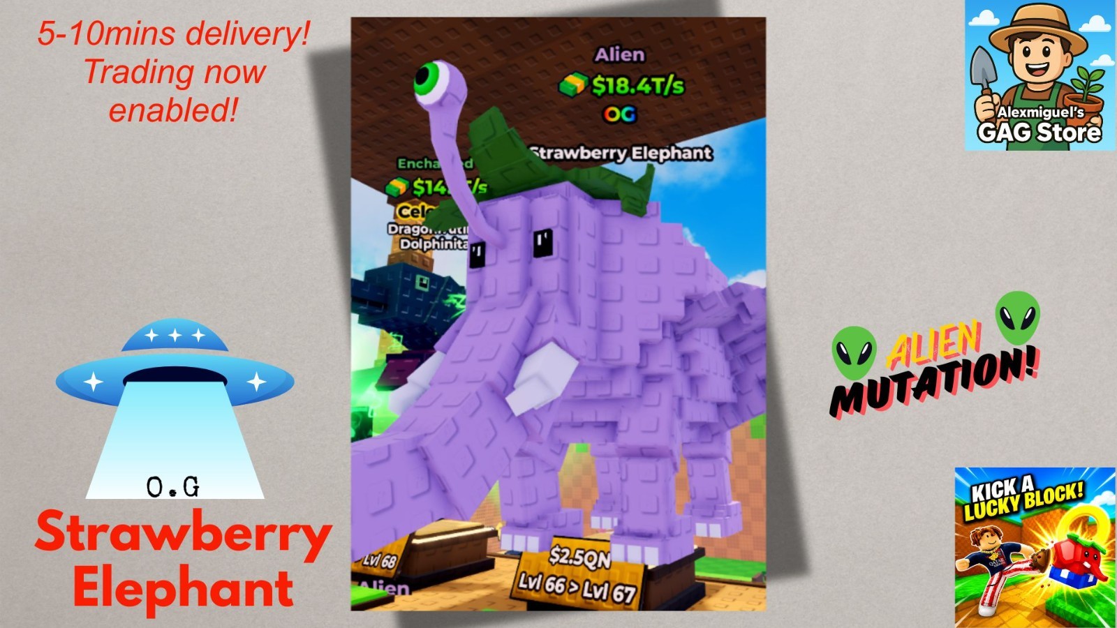 KICK A LUCKY BLOCK🍀 | OP! BRAINROTS | ⚡CHEAP & FAST DELIVERY!⚡PRICE BELOW 3.99$
