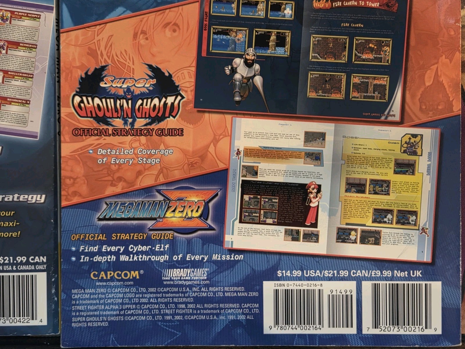 2 GBA Strategy Guide Street Fighter Alpha 3 Super Ghouls N Ghosts Mega Man Zero