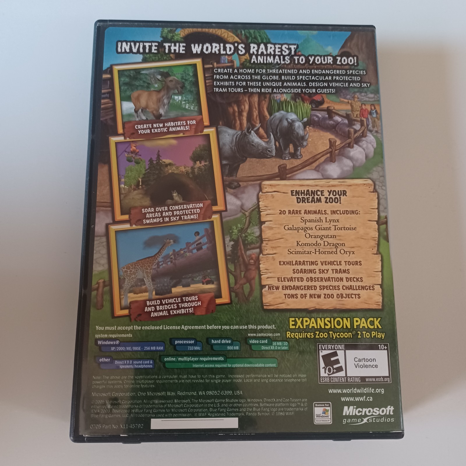 Zoo Tycoon 2 Endangered Species Expansion PC CD-ROM Game Complete