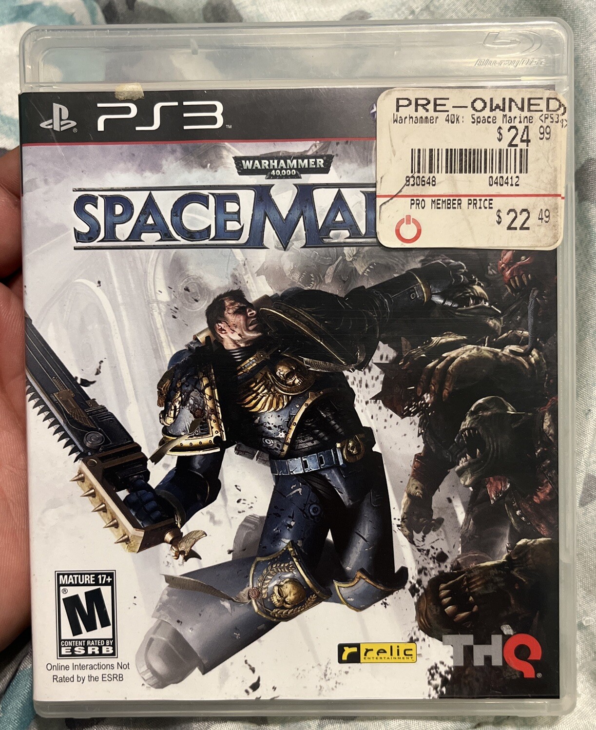 Warhammer 40,000: Space Marine (Sony PlayStation 3, 2011) No Manual EUC Tested
