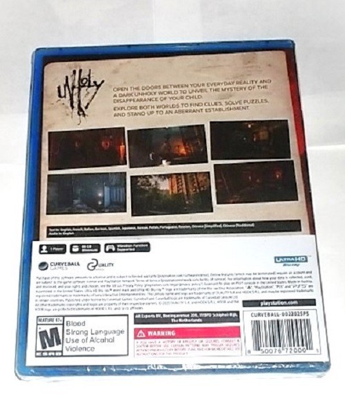 Unholy PS5 Sony PlayStation 5 Video Game USA Version New Factory Sealed UNOPENED