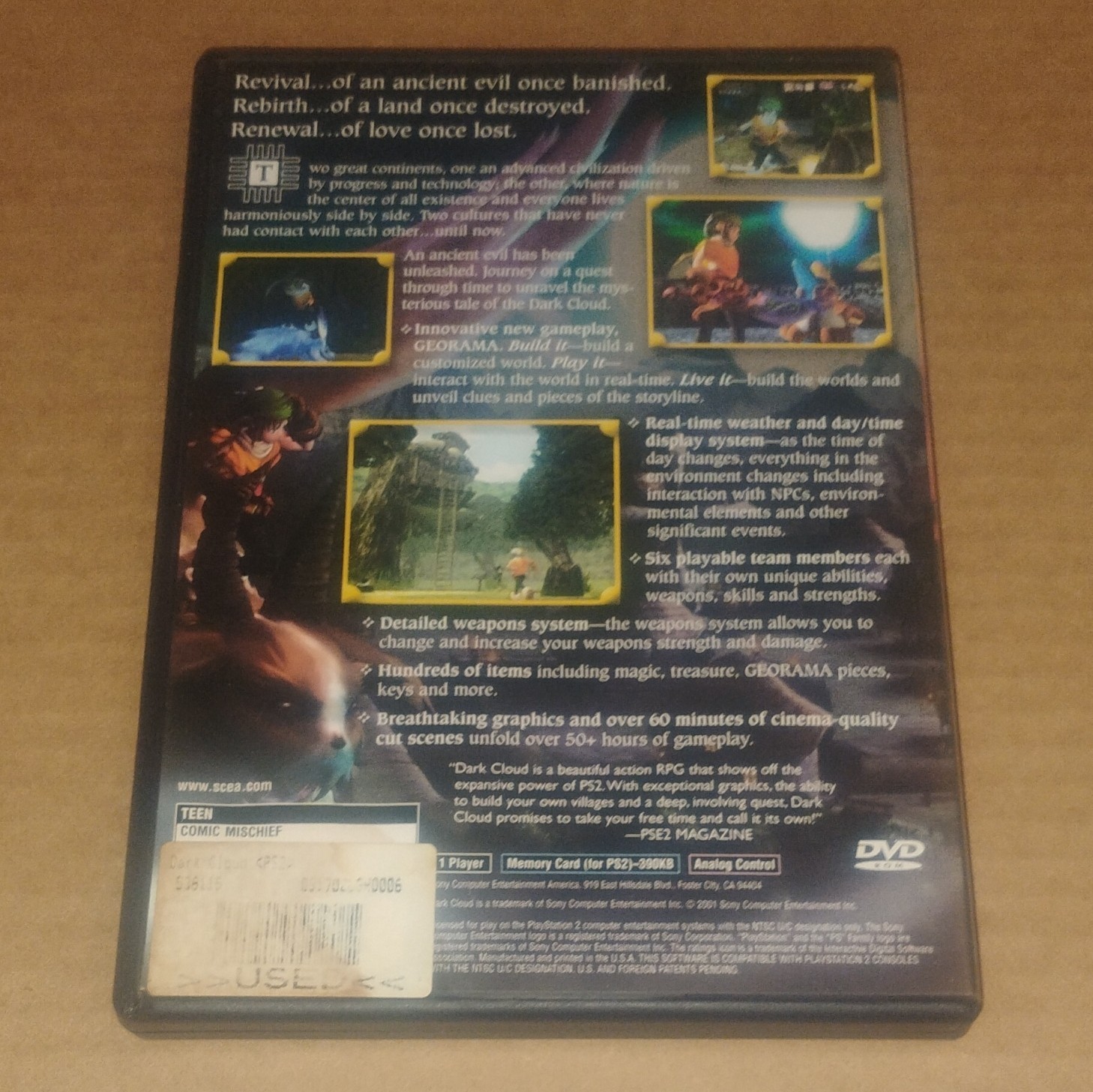 Dark Cloud Sony PlayStation 2 Role Playing Manual Included 2001