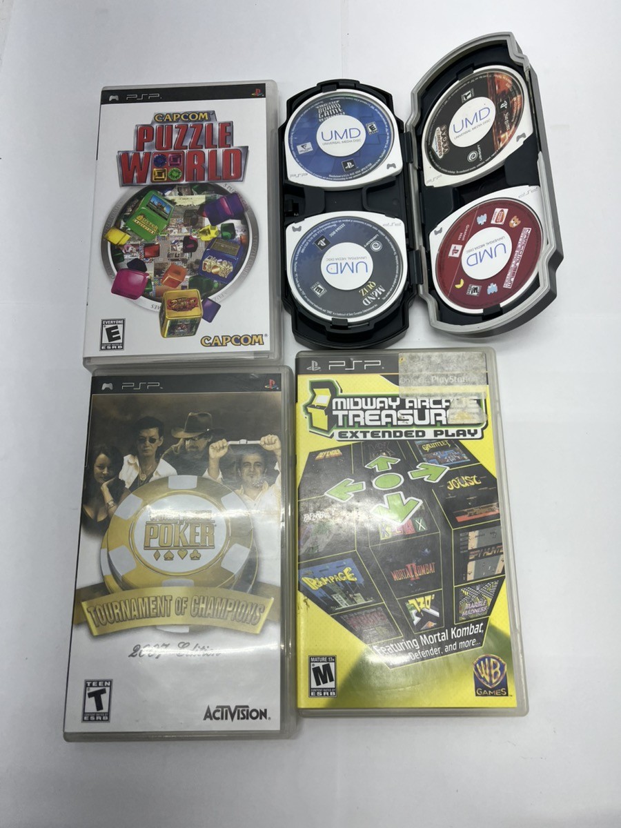 Poker,Board Game, Puzzle World, Midway Arcade Playstation Psp Game Lot Of 10