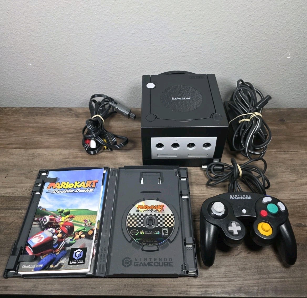 Nintendo GameCube Console Bundle Mario Kart Double Dash Set Black Tested Lot