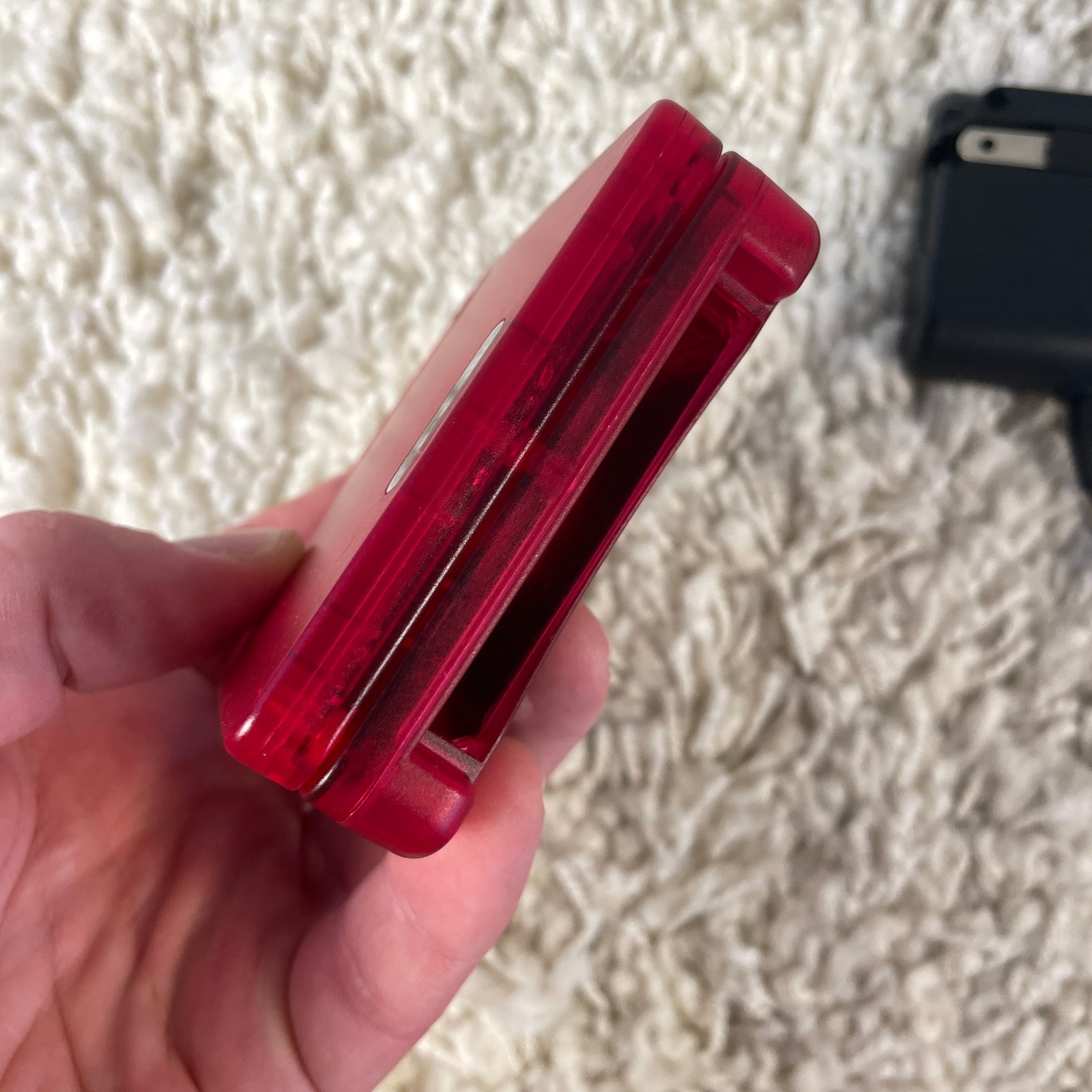 Nintendo Gameboy Advance GBA SP Transparent Red IPS Backlit Screen Read