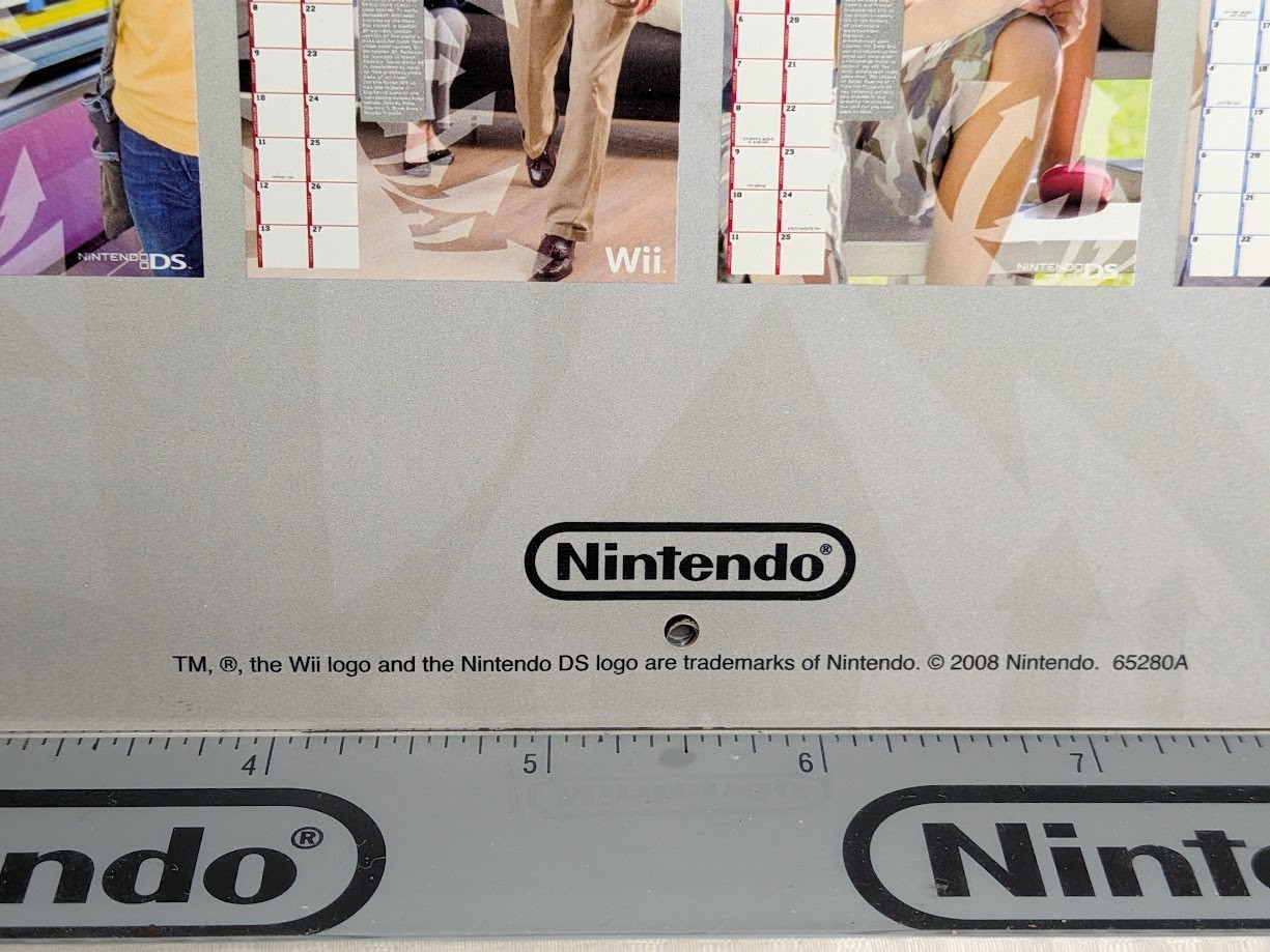 Rare Official 2008 Nintendo Promotional Calendar – Wii and DS