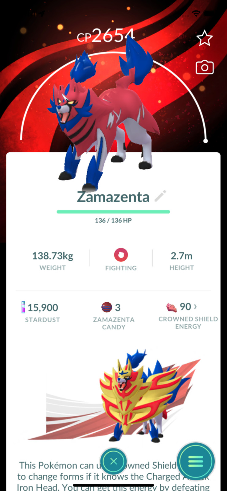 Zamazenta L25 Special Back ! Registered or Unregistered ! 30 Days Friendship !