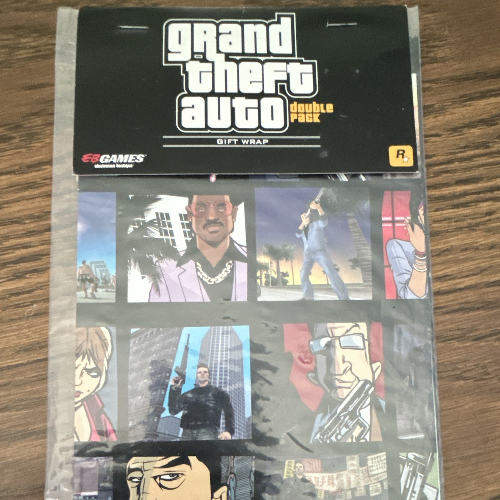 Rockstar Grand Theft Auto Double Pack Gift Wrap Vice City & GTA III 2003NIB