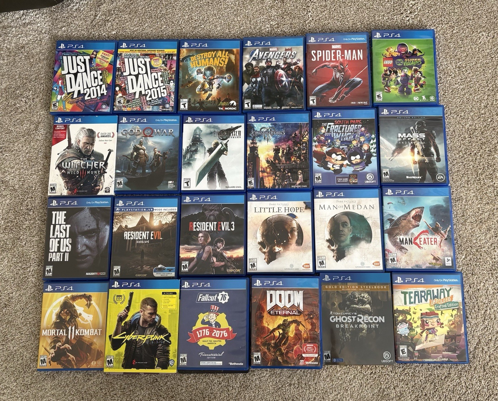 🎮 PlayStation 4 Used Game Lot (24)– Physical Collection – Steelbooks Included