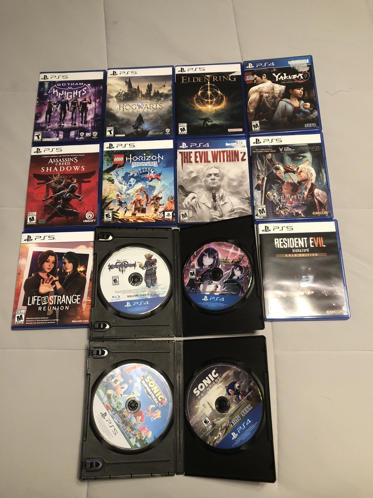 Ps5/ps4 Game Lot Kingdom Hearts Devil May Cry Resident Evil Elden Ring As Is