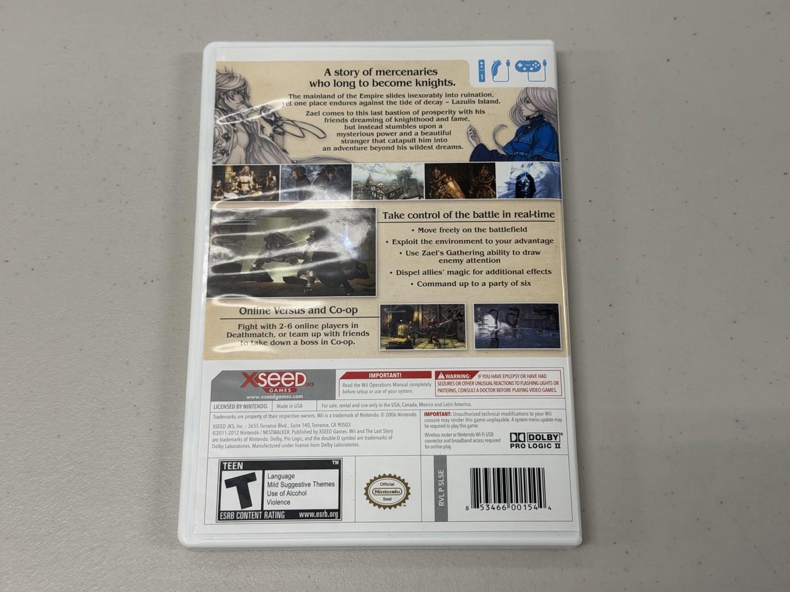 The Last Story (Nintendo Wii, 2012) COMPLETE IN BOX (CIB) W/ Art Book & Game!