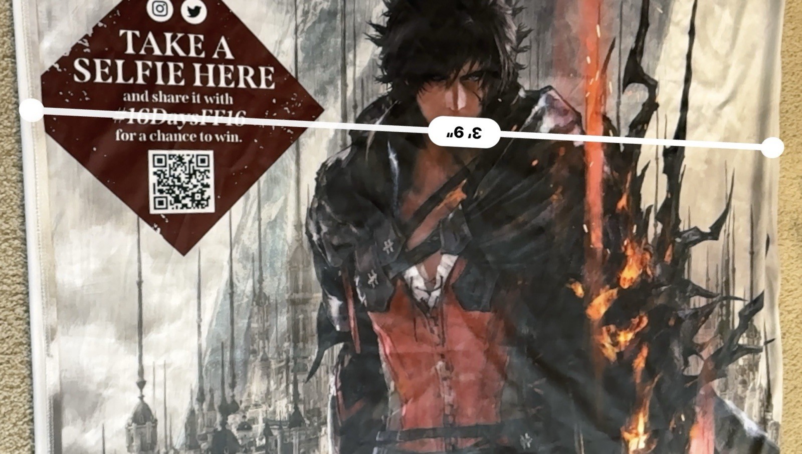 Final Fantasy XVI PS5 Cloth/Fabric Gamestop RETAIL Promo Poster (7FT x 4FT)