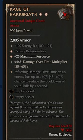 ☀️☀️DIABLO 4👞SEASONAL 14🔥RAGE OF HARROGATH🔥2GA MAX RESOURCE+FURY (NON STR)