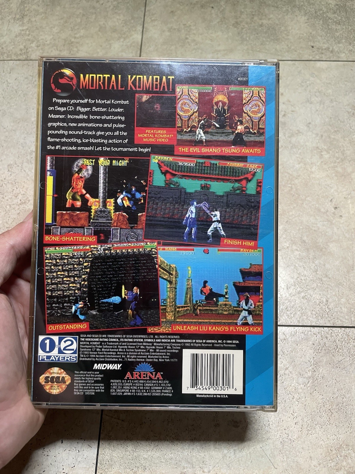 Mortal Kombat SCD Sega CD CIB With Manual & Foam / Inserts Good Condition