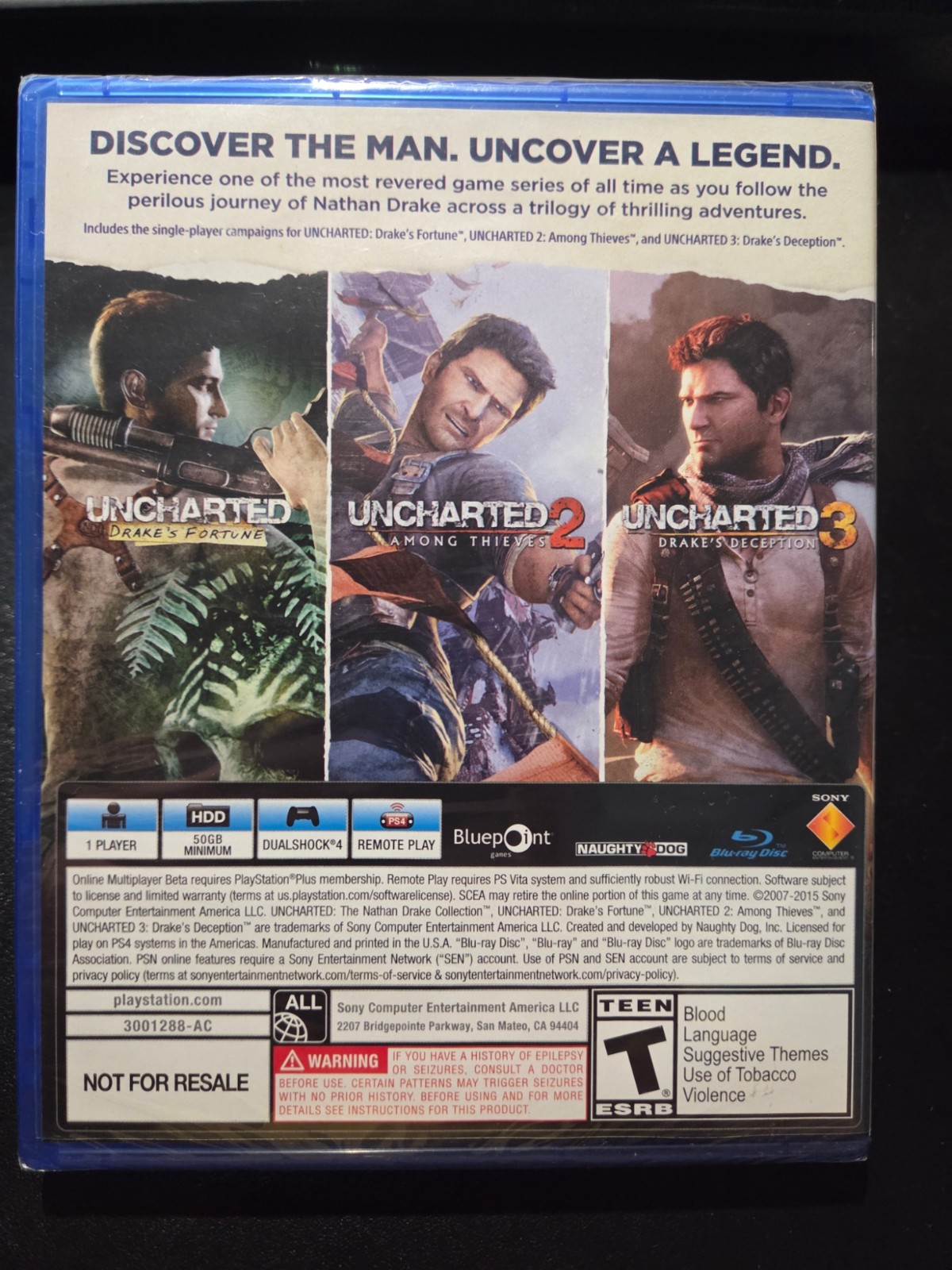 Uncharted: The Nathan Drake Collection (Sony PlayStation 4 PS4) Factory Sealed