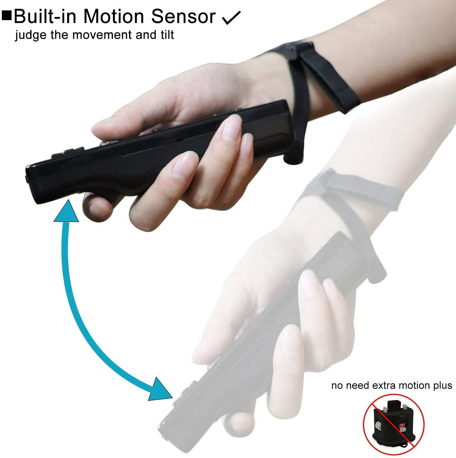Built in Motion Plus Remote Controller & Nunchuck For Nintendo Wii Wii U + Strap