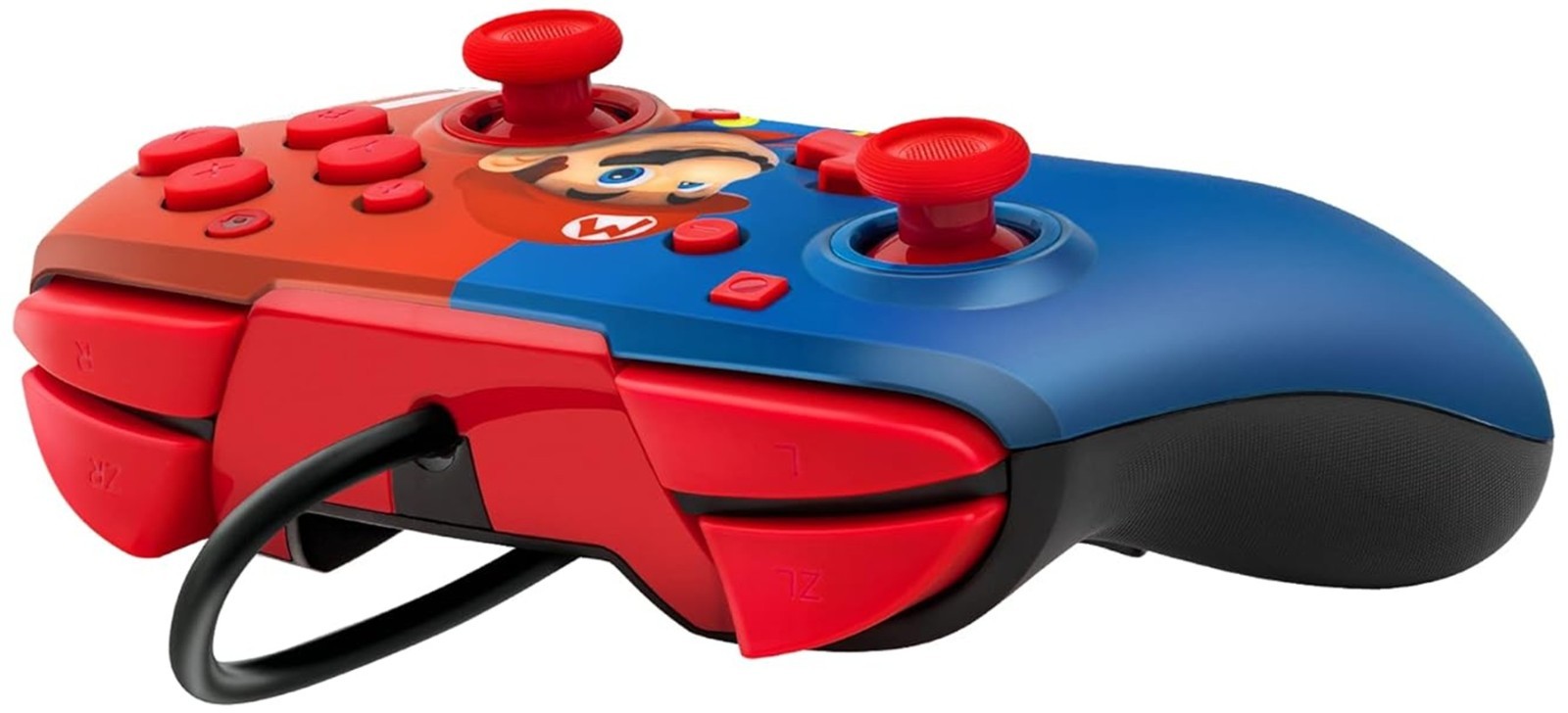 PDP Gaming Faceoff Deluxe+ Wired Switch Pro Controller – Red/Blue Mario Design
