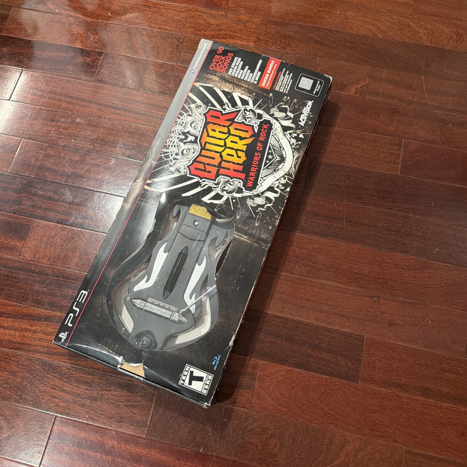 PS3 Guitar Hero Warriors Of Rock w/ Dongle Bundle Band in Box With Game Rare
