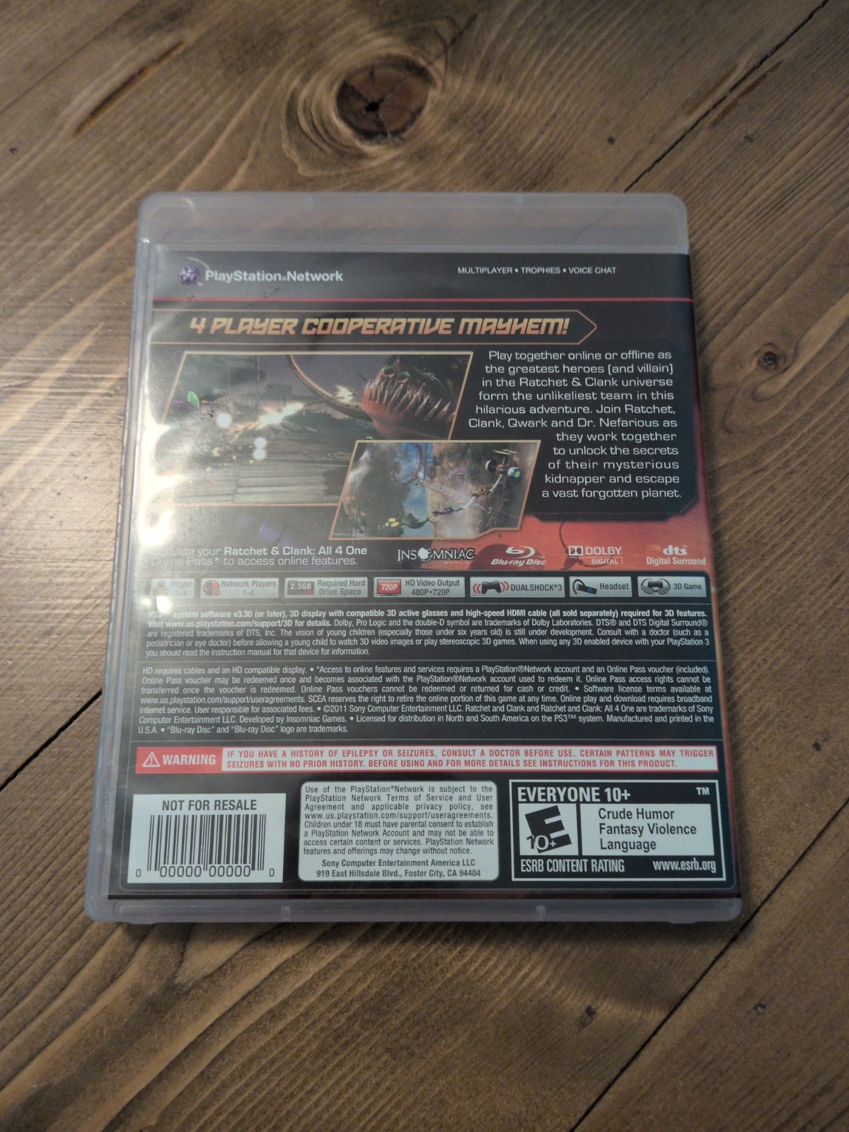 Ratchet And Clank All 4 One Playstation 3 PS3 Complete CIB Reservable Cover