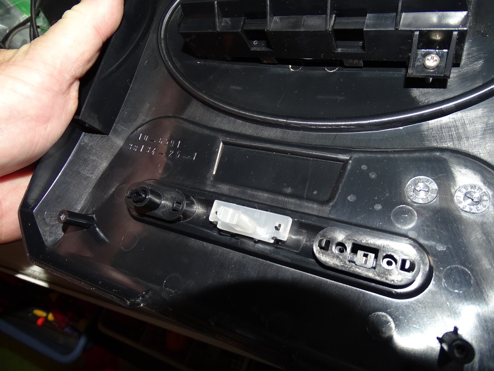 Sega Genesis 1631 Top Black Power & Reset Button w/LED Cover ONLY-Just OK-READ