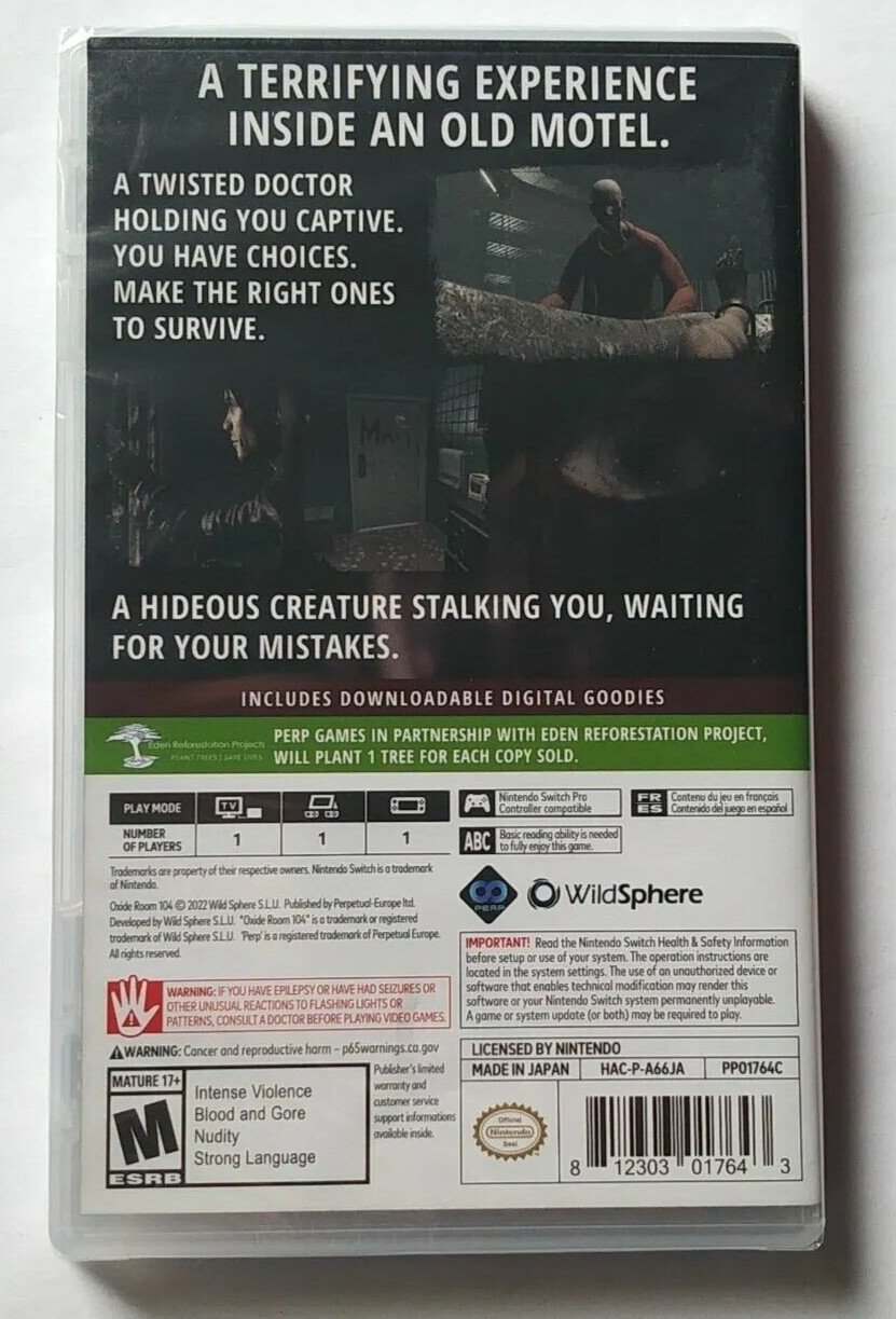 Oxide Room 104 Nintendo Switch – Horror – Brand New & Factory Sealed