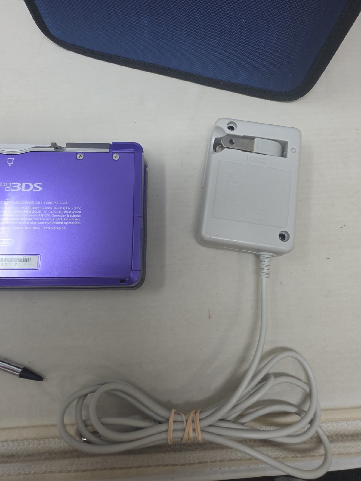 Nintendo 3DS Midnight Purple CTR-001 Console — Fully Tested w/Charger/Stylus