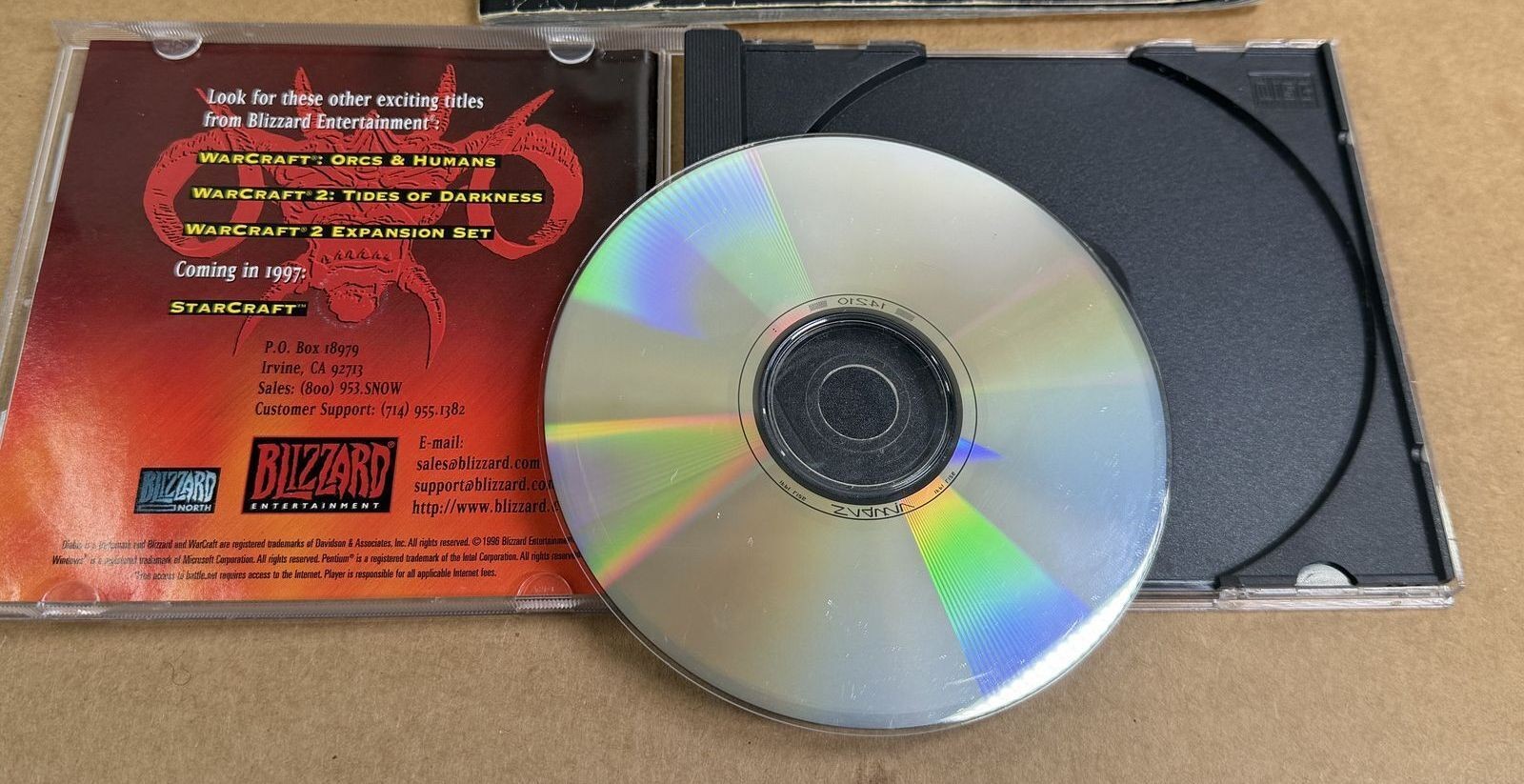 1996 Diablo PC CD-ROM Game Big Box Manual Blizzard Entertainment Complete