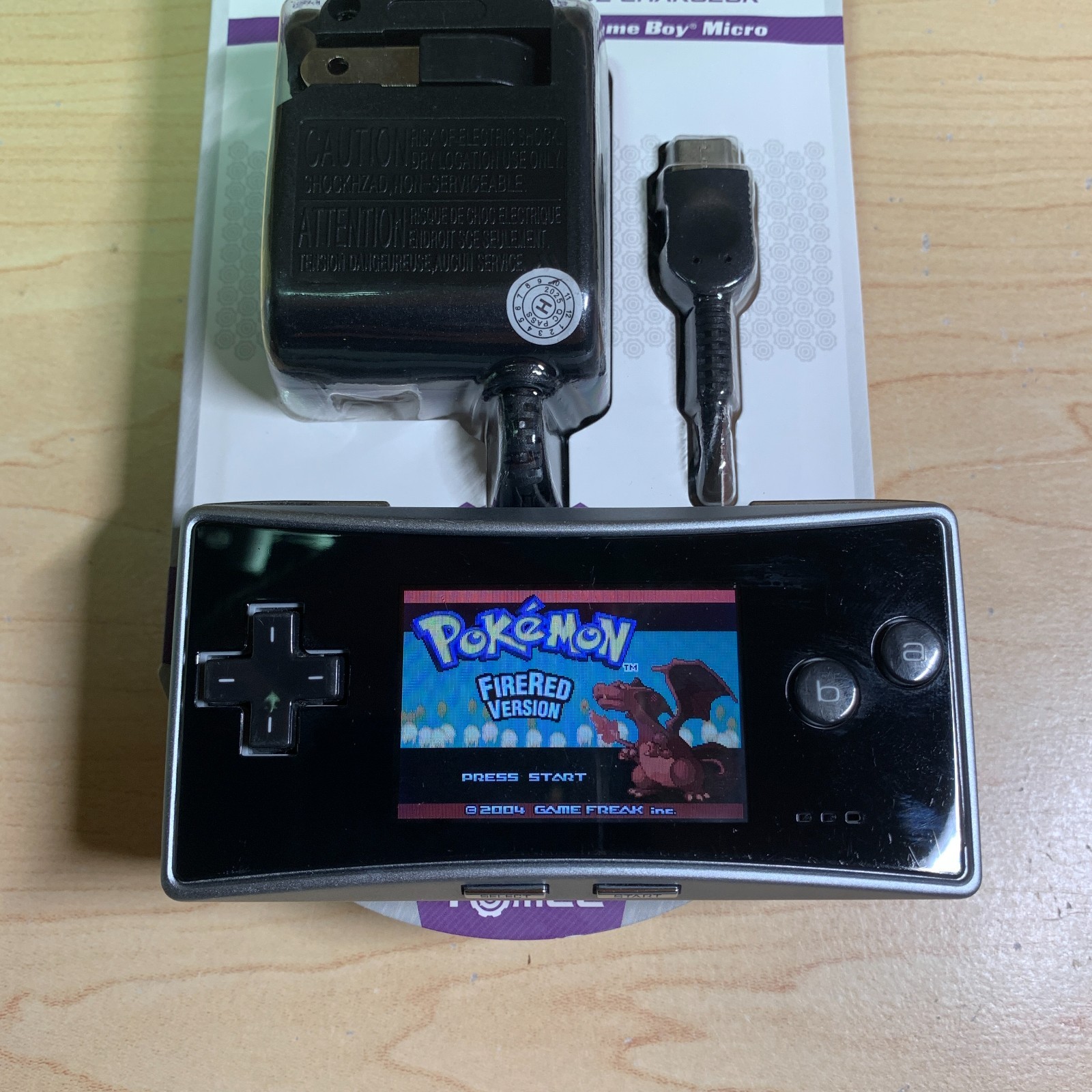 Nintendo Game Boy Micro Silver Console New Battery Faceplate Charger Tested