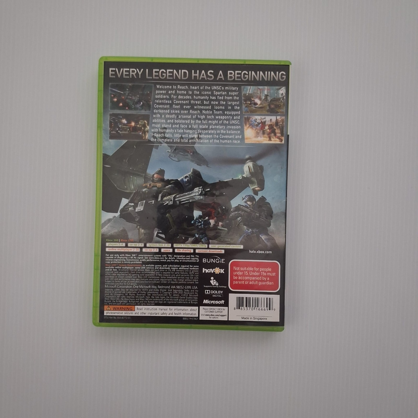 Halo Reach Xbox 360 Tested Working Complete PAL Australian MA15+