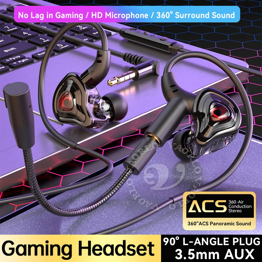 3.5Mm/TypeC/Usb ESports Gaming Headset 360° Surround Sound, Hifi Stereo Wired He