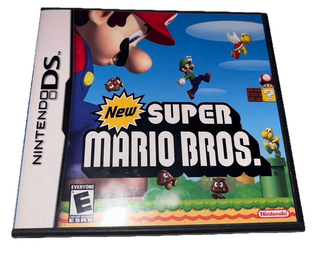 NEW SUPER MARIO BROS. NINTENDO DS GAME WITH CASE AND MANUAL Not Tested