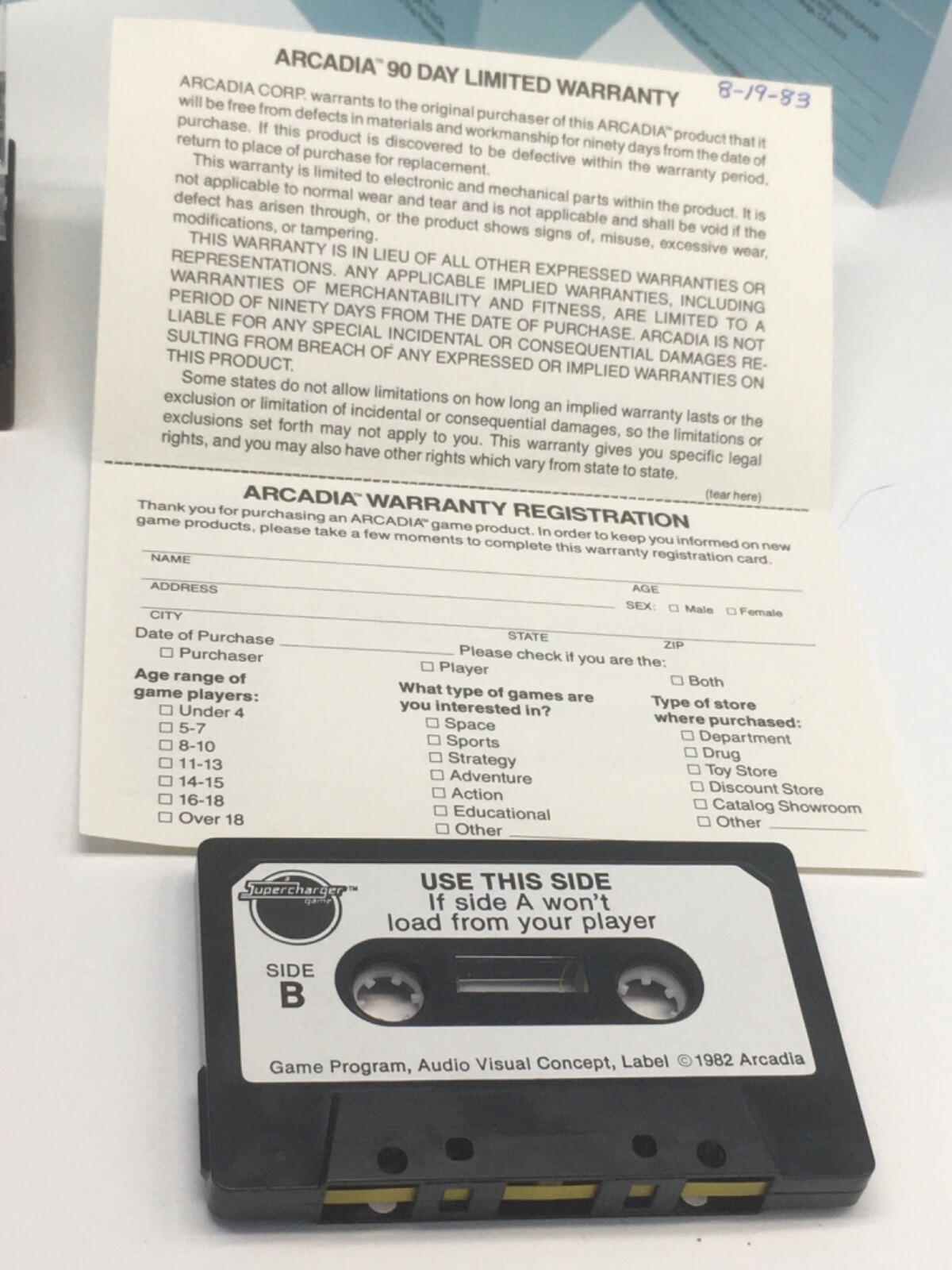 Atari Supercharger Cassette Fireball Untested