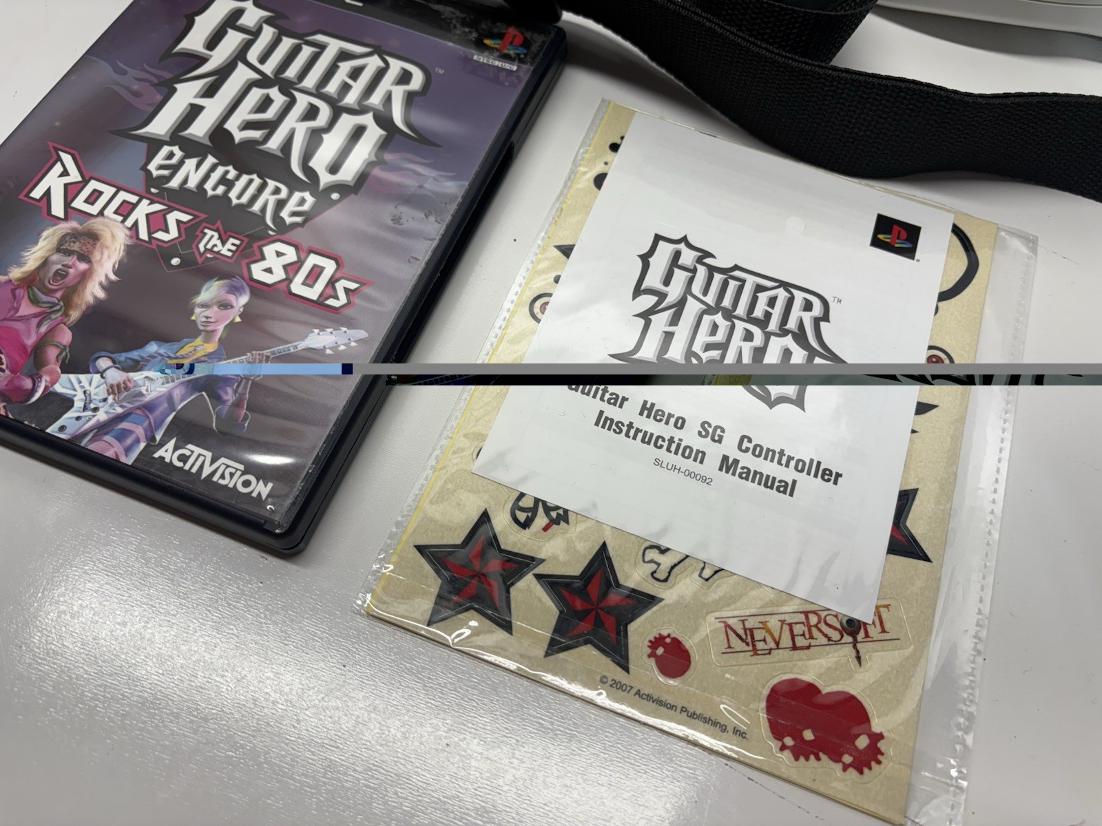 RedOctane Guitar Hero SG Wired Guitar Bundle PS2 Tested Working + Rocks the 80s