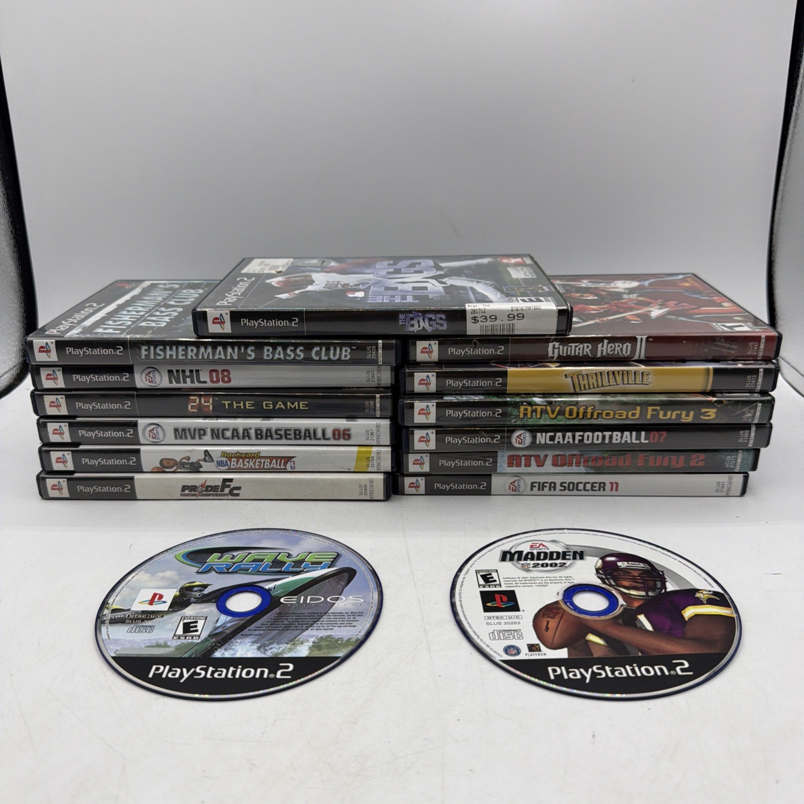 PS2 Lot of 15 Playstation 2 Games Guitar Hero 2 FIFA Soccer 11 ATV Offeoad