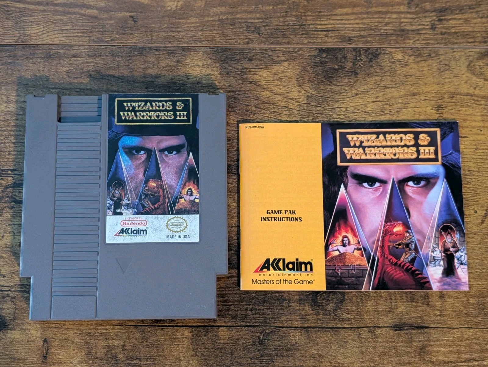 Wizards & And Warriors 3 III Nintendo Nes Cartridge + Manual Tested Authentic