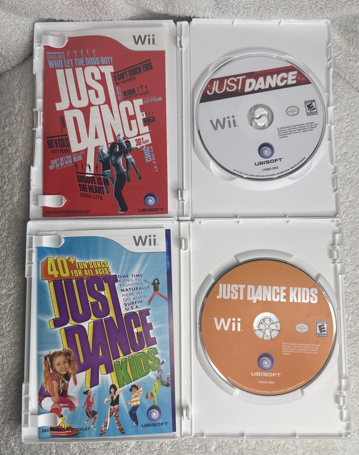 Just Dance 1, 2, 3 & Just Dance Kids (Nintendo Wii Lot Of 4 Games), CIB