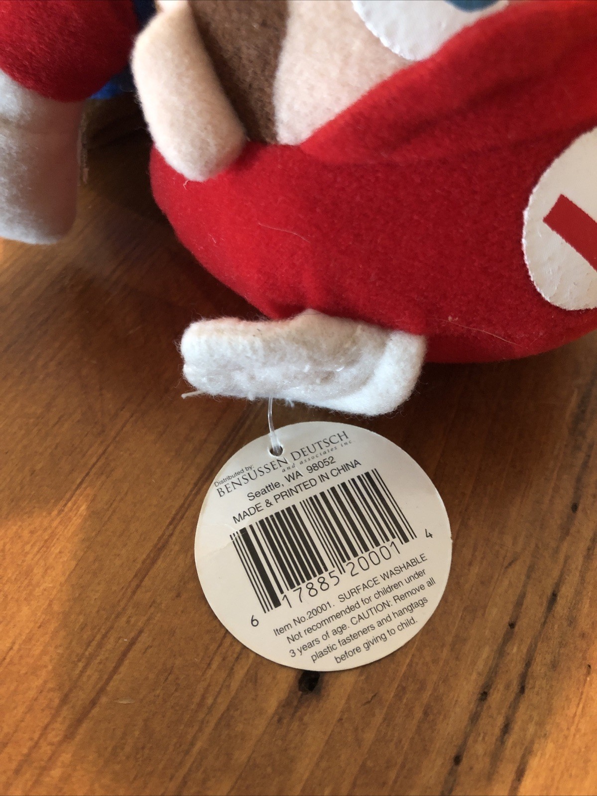 1997 BD&A Nintendo N64 Super Mario 64 – Flying Mario Bean Bag Plush W/ Tag