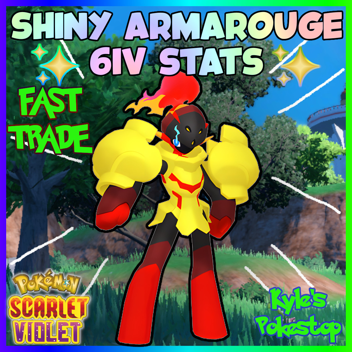 ✨SHINY CERULEDGE + ARMAROUGE 2 PACK ✨POKEMON SCARLET AND VIOLET EVD BATTLEREADY⚡