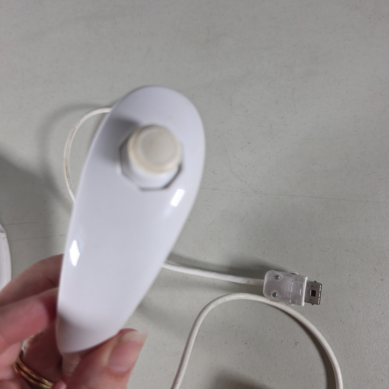 Official Nintendo Wii Wheel RVL-024 White and Nunchuk Controller Bundle OEM