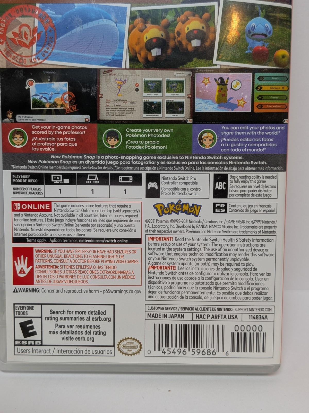 Pokémon Snap Game for Nintendo Switch (2021) Complete Original Case CIB EUC