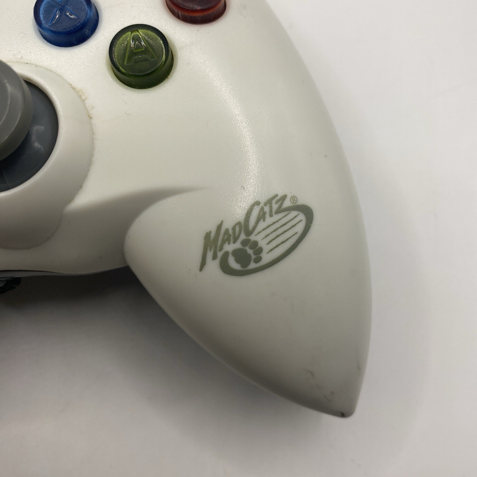 Mad Catz Wired USB Xbox 360 Controller White Gray 6ft Analog Joystick Vibration