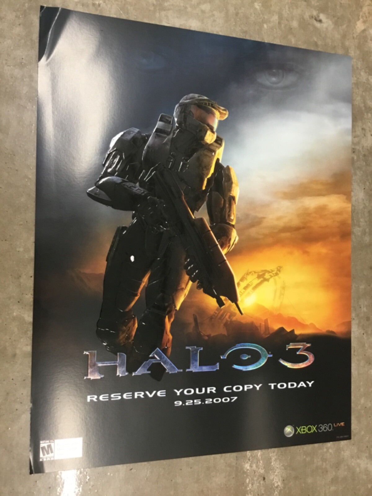 Halo 3 Extremely rare Embossed Promo Poster Xbox New Condition Master Chief