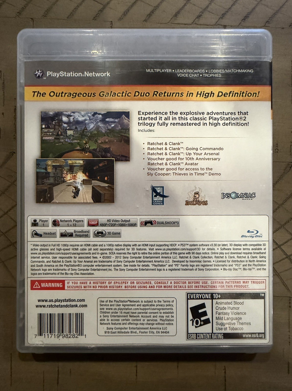 Ratchet & Clank Collection; Insert Included (Sony PlayStation 3, 2012)