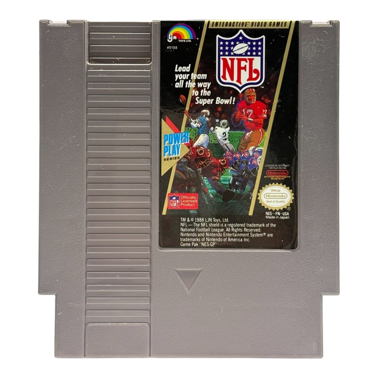 NFL Football Power Play Series Nintendo NES Game Cartridge Cleaned, Tested, Work