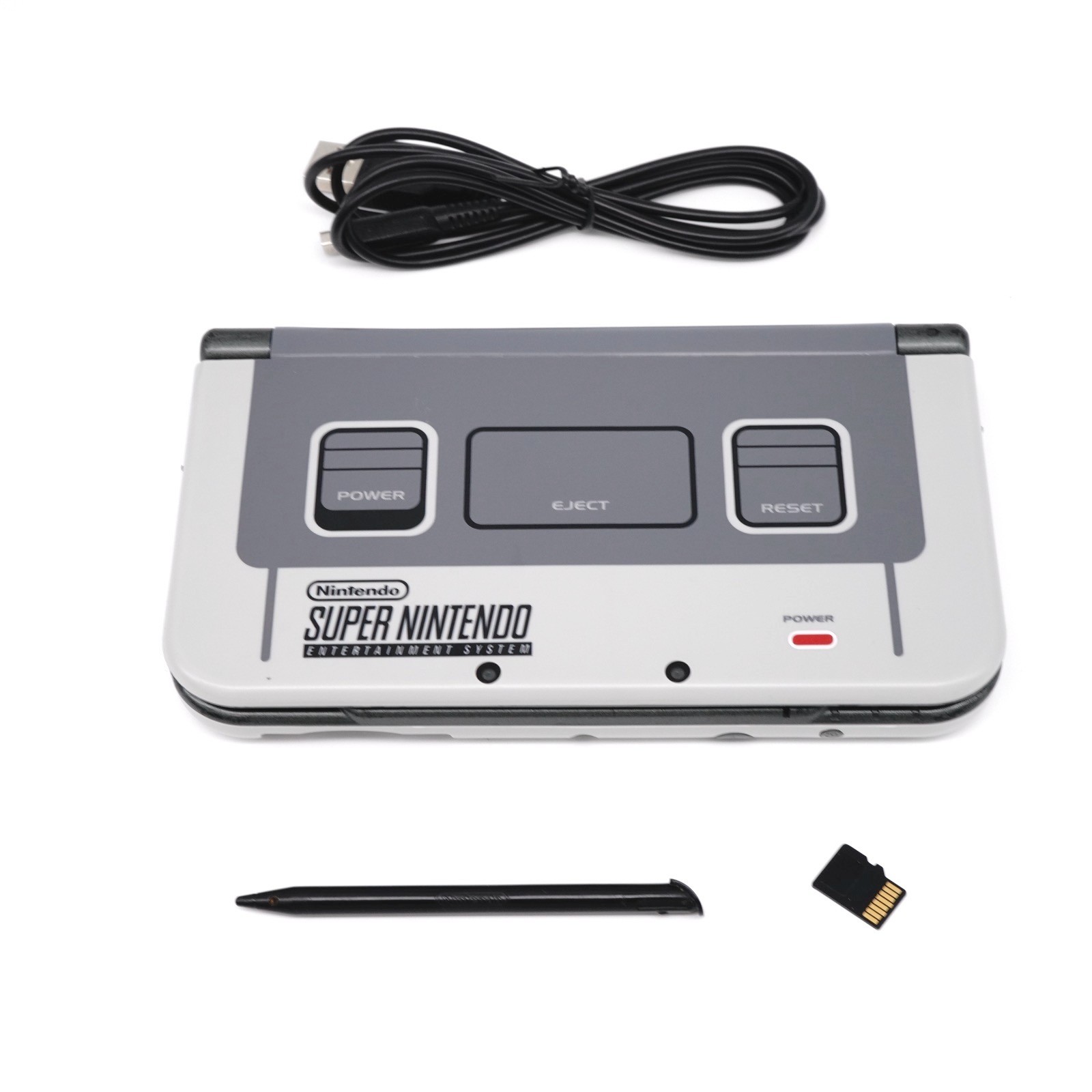 Nintendo NEW 3DS XL LL w/ SNES Retro Gray Console Plates (USA Seller)